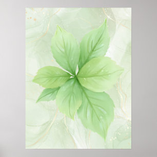 Sage Green Watercolor Botanischer Minimalistisch B Poster