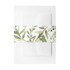 Sage Green Watercolor French Country Chic Olives Einladungsbanderole