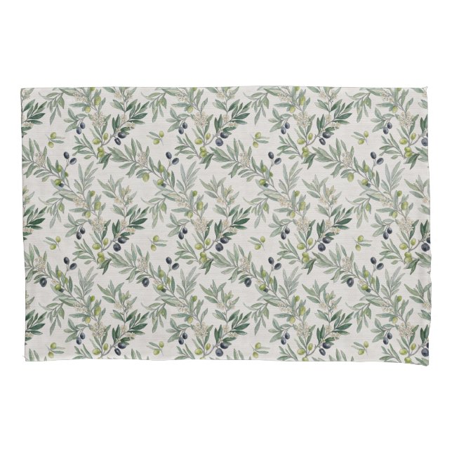 Sage Green Watercolor French Country Olive Kissenbezug (Vorderseite)
