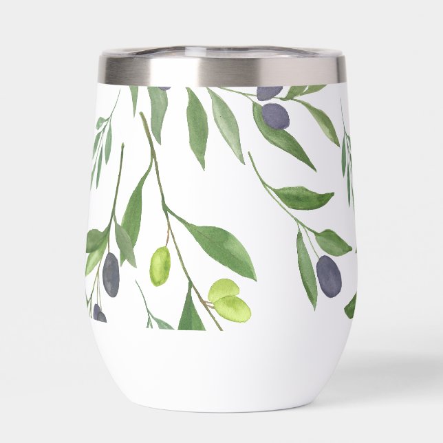 Sage Green Watercolor French Country Olive Pattern (Rückseite)