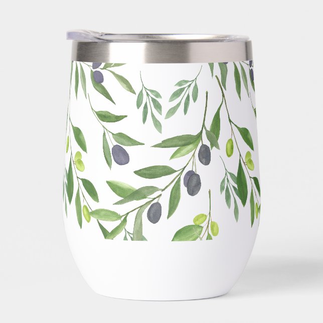 Sage Green Watercolor French Country Olive Pattern (Rechts)