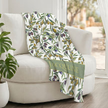 Sage Green Watercolor French Country Olive Pattern