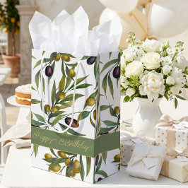 Sage Green Watercolor French Country Olive Pattern Kleine Geschenktüte