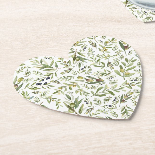 Sage Green Watercolor French Country Olive Pattern Untersetzer (angewinkelt)