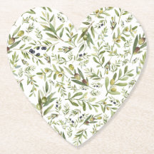 Sage Green Watercolor French Country Olive Pattern