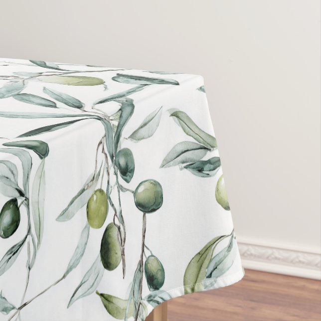 Sage Green Watercolor French Country Olive  Tischdecke (Beispiel)