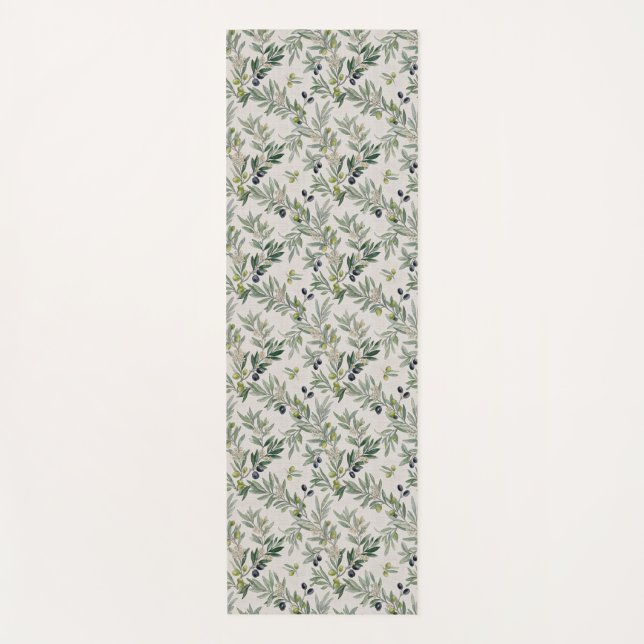 Sage Green Watercolor French Country Olive Yogamatte (Vorderseite)