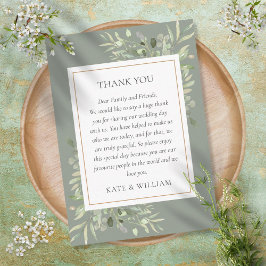 Sage Green Watercolor Grüne Hochzeit Vielen Dank Platzkarte