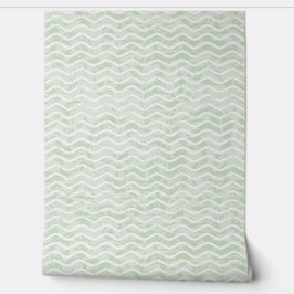 Sage Green Wavy Design Tapete