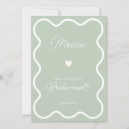 Sage green wavy werden Sie mein Vorschlag für eine Einladung