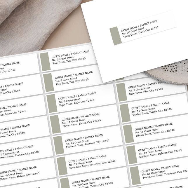 Sage Green Wedding 30 Guest Address Labels (Von Creator hochgeladen)