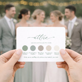 Sage Green Wedding Attire Color Palette Card Einladung
