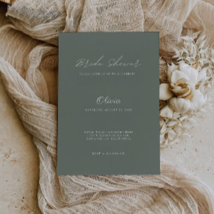 Sage Green Wedding Bridal Dusche Einladung