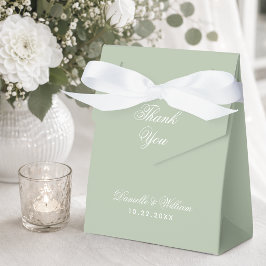 Sage Green Wedding Danke für einfache Kalligrafie Geschenkschachtel