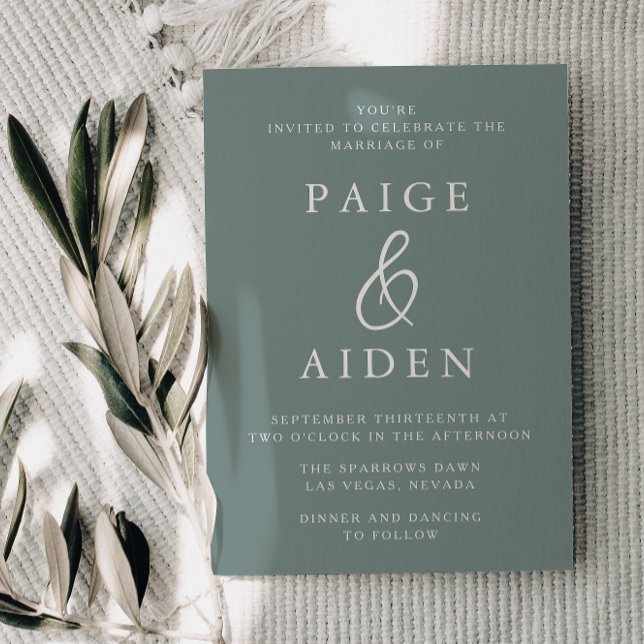 Sage Green Wedding: Eine moderne Einladung (Von Creator hochgeladen)