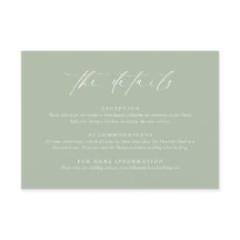 Sage Green Wedding Enclosure Card