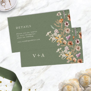 Sage Green Wedding Enclosure Card Begleitkarte
