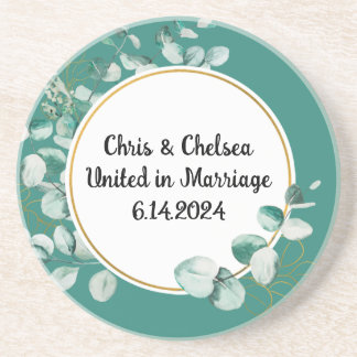 Sage Green Wedding / Event Sandstone Untersetzer