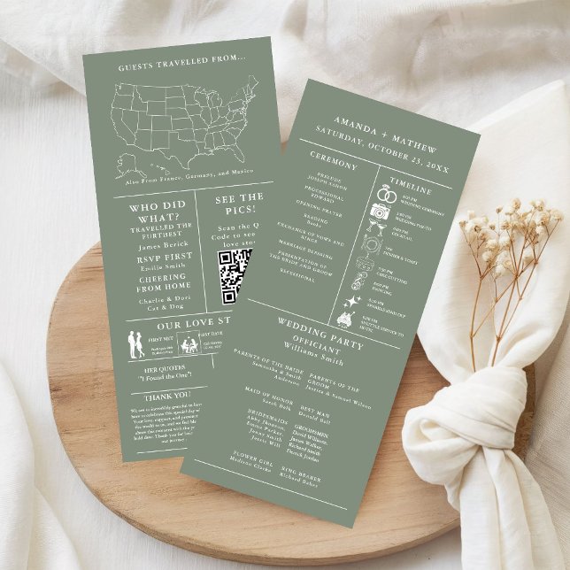 sage  Green Wedding Infographic Program (Von Creator hochgeladen)