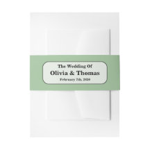Sage Green Wedding Invitation Belly Band