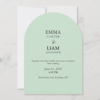 Sage Green Wedding Invitation Minimal Elegant Einladung