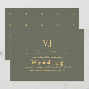 Sage Green Wedding Invitations Gold Tinte Schreibm Einladung