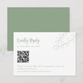 Sage Green Wedding Kindly Antwort Boho QR Code