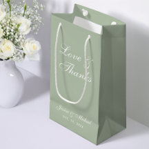 Sage Green Wedding Liebe & Dankeschön Script Einfa