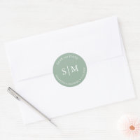 Sage Green Wedding Mit Monogramm