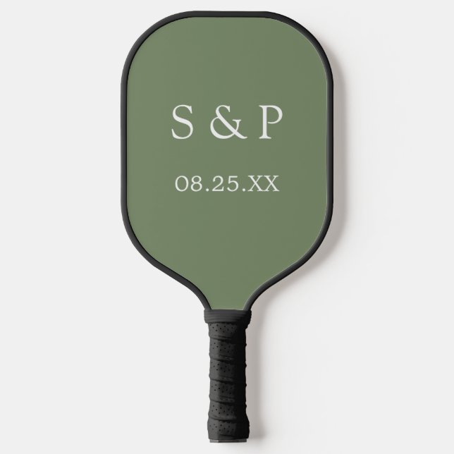 Sage Green Wedding Pickleball Paddle (Vorderseite)