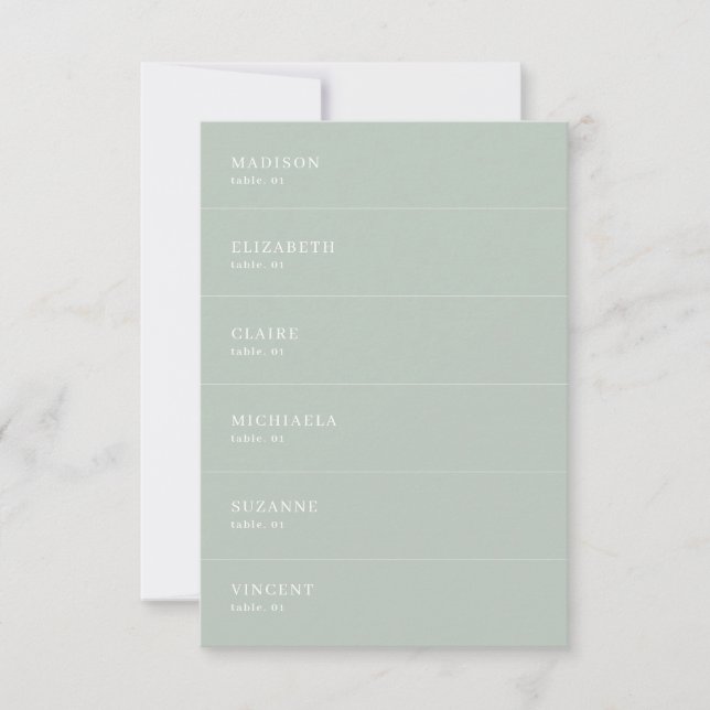 Sage Green Wedding Platzkarte DIY (Vorderseite)