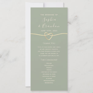 Sage Green Wedding Programm