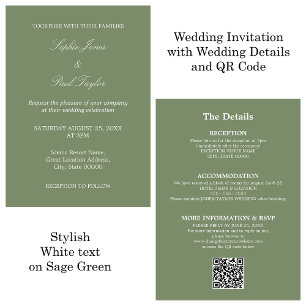 Sage Green Wedding QR Code UAWG Einladung
