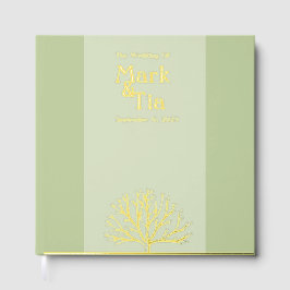 Sage Green Wedding Real Foil Gästebuch