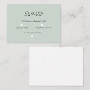 Sage Green Wedding RSVP Card Mitteilungskarte