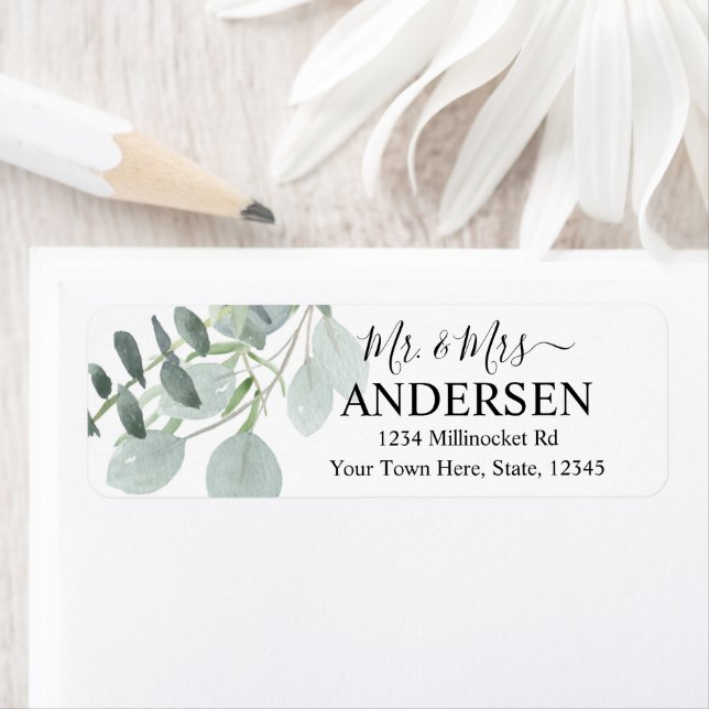 Sage Green Wedding Rücksendeadresse (Insitu)