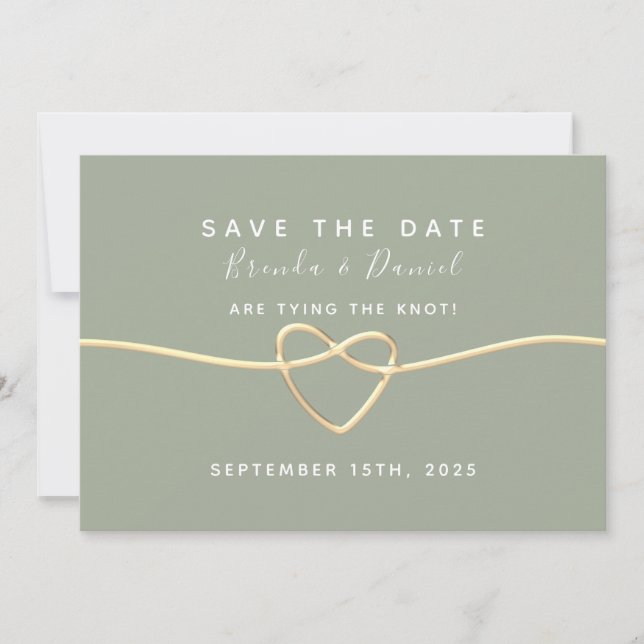 Sage Green Wedding speichert das Datum Save The Date (Vorderseite)