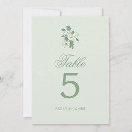 Sage Green Wedding Table Numbers Cards Einladung