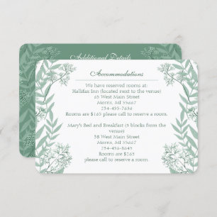 Sage Green Wedding Vintag Botanical Begleitkarte