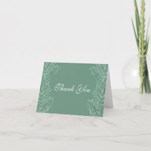 Sage Green Wedding Vintag Botanical Dankeskarte