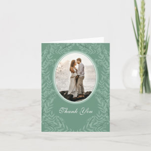 Sage Green Wedding Vintag Botanical Dankeskarte