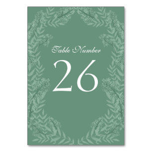 Sage Green Wedding Vintag Botanical Tischnummer