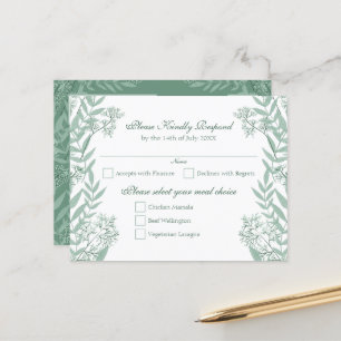 Sage Green Wedding Vintag Postcard UAWG Feiertagspostkarte