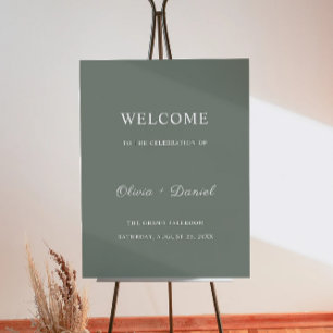 Sage Green Wedding Welcome Sign Poster