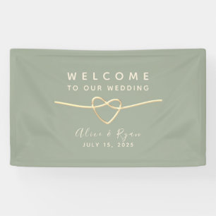 Sage Green Wedding Willkommen Banner