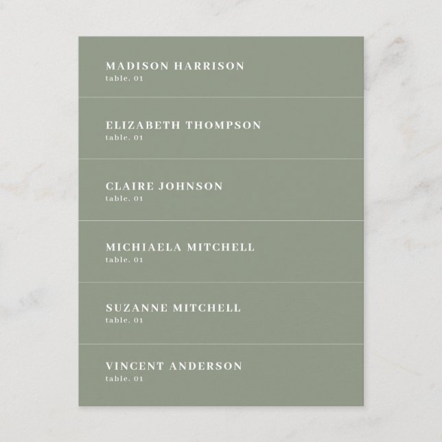 Sage Green Wedname Platzkarte DIY