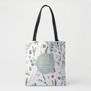Sage green Weihnachten minimale botanica Tasche
