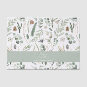 Sage Green Weihnachten minimale botanische Seidenpapier