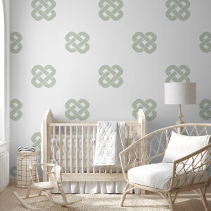 Sage Green White Abstrakt Geometric Modern Simple Tapete