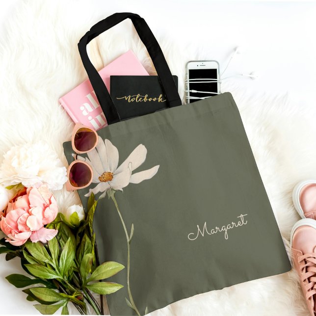 Sage Green White Blume Minimal Einfach (Von Creator hochgeladen)